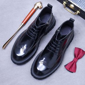 Custom Brand Men's Work Dress Shoes Thick-Soled Ankle Cow Leather CHELSEA <b>BOOTS</b> Winter Square Toe Waterproof Light Weight - Product Image 2
