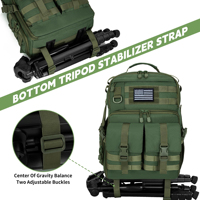 Tas Kamera DSLR SLR Mirrorless Tahan Air Bahan Kanvas, Tas Fotografi, Ransel Kamera Taktis Outdoor