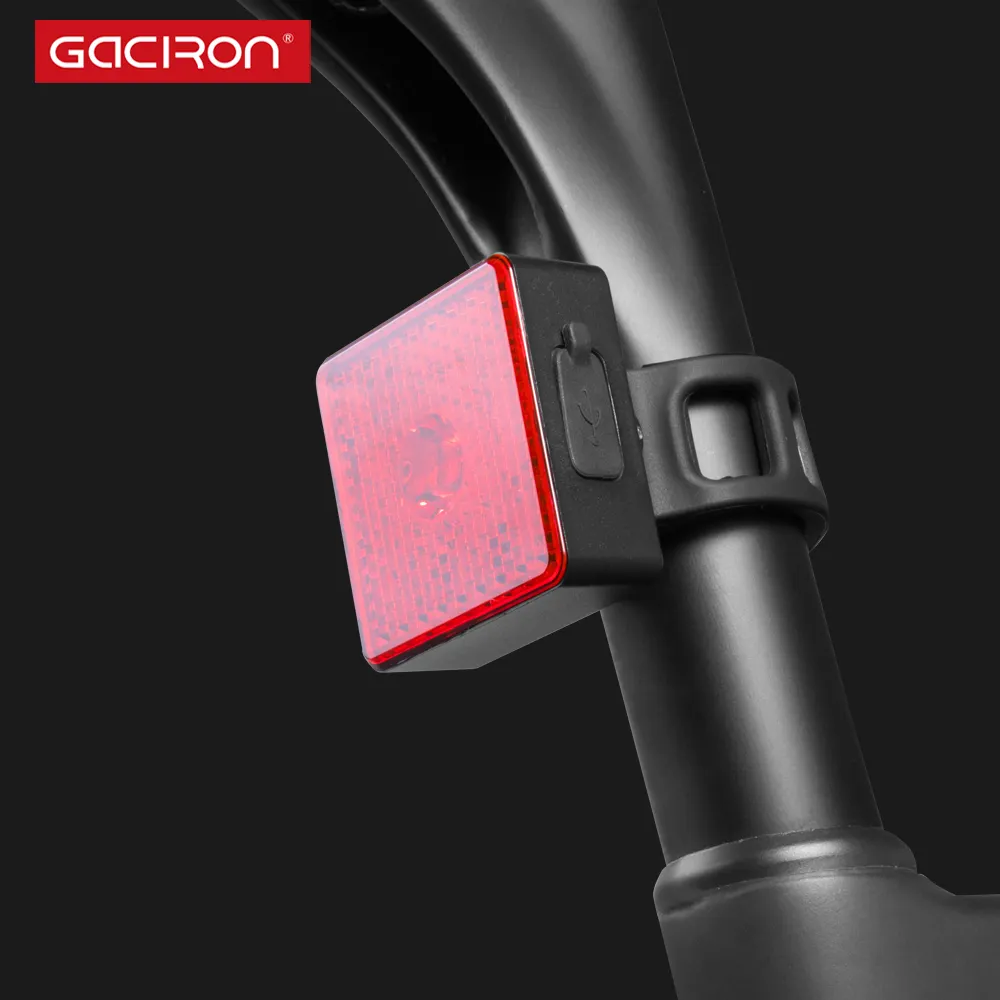 Gaciron Night Riding Custom Logo Accessories Led Rechargeable Usb Bicycle Tail Back Light Smart Taillight Bike