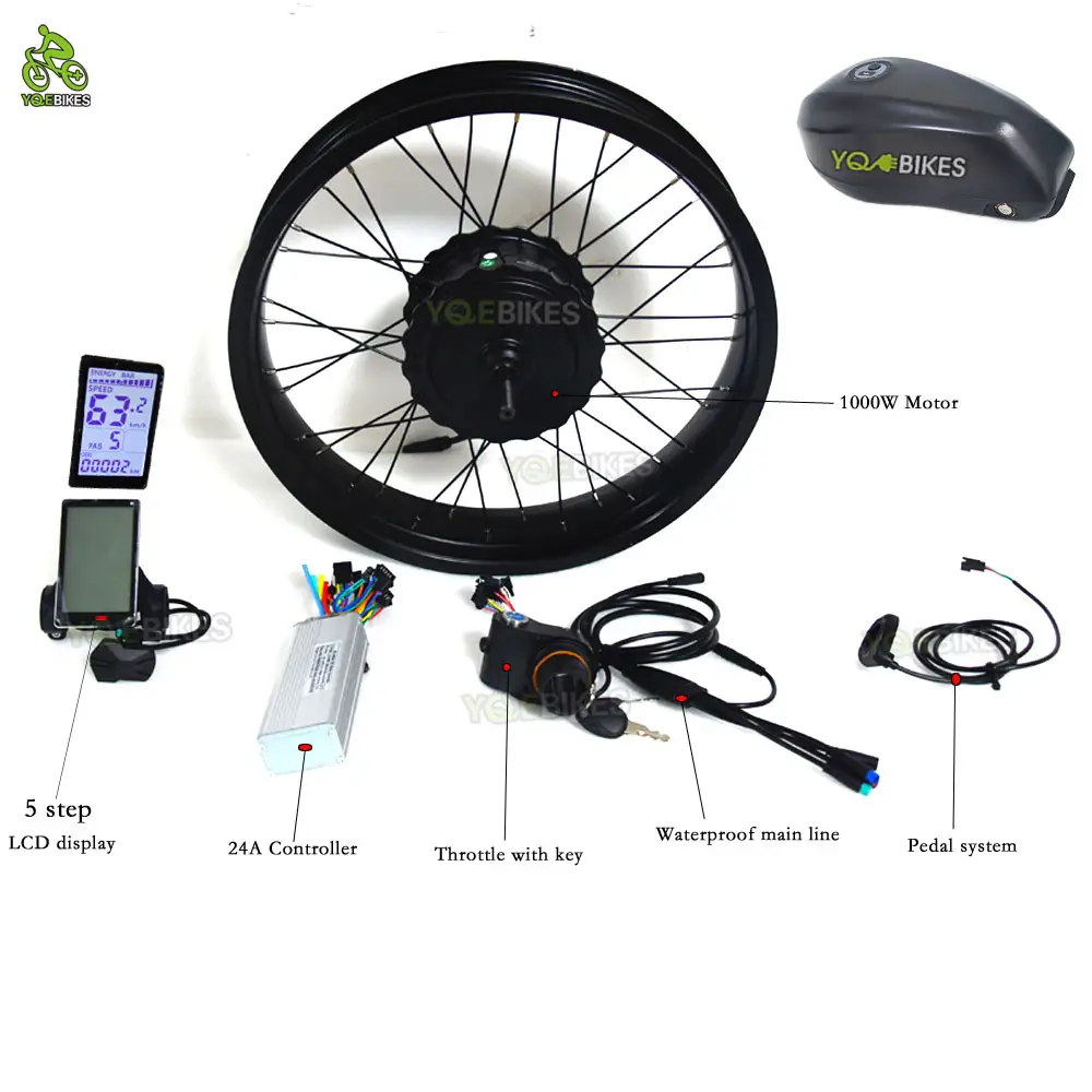 Fabrika doğrudan Ebike kiti 48V 1000W e-bisiklet yağ lastik elektrikli bisiklet 73 RX parçası jant bisiklet dönüşüm kiti Bicicleta Electrica