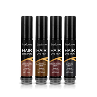 Pena warna Wig renda 20ml, pena pewarna rambut dengan sikat, stik sentuhan akar rambut