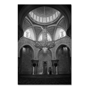 Arte moderno Deco negro blanco islámico pared arte lienzo imagen <span class=keywords><strong>Alhambra</strong></span> Hassan mezquita decoración del hogar para sala de estar musulmán moderno - Product Image 6