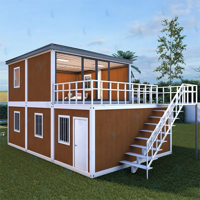 Prefabricated Container Steel Frame Prefab Houses Double Storey Prefab House Easy Assemble