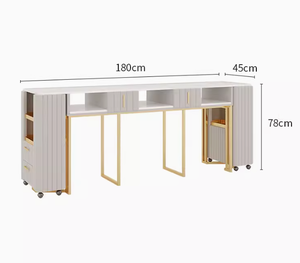 Luxury Modern Fashionable Metal <b>Nail</b> Manicure <b>Table</b> Desk for <b>Nail</b> Salon - Product Image 6