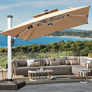 Parasol de terrasse solaire à LED - Ombrelle extérieure à ouverture automatique avec tissu résistant aux intempéries, idéal pour les cafés - Product Image 3