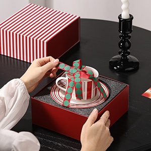 Light Luxury Nordic Solid Color Ceramic Coffee Mug Set Modern 3D Dishwasher & <b>Microwave</b> Safe with Tray Gift Box - Product Image 4