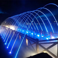 Fuente de Agua Laminar con Chorros de Agua Saltantes de Colores RGB con Luz LED de Arcoíris, Fuente Comercial de Acero Inoxidable para Jardín Exterior