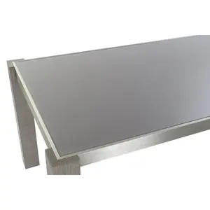 Table à manger en chêne et aluminium 162x92x74 cm gris-verre - Product Image 5