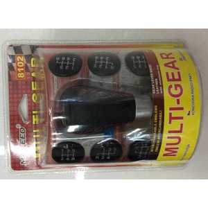 ZCQR DECO Multi-<b>Gear</b> Car <b>Gear</b> <b>Knob</b> Black Leather Ergonomic 7 Interchangeable Emblems Long Style Model M0533 - Product Image 1