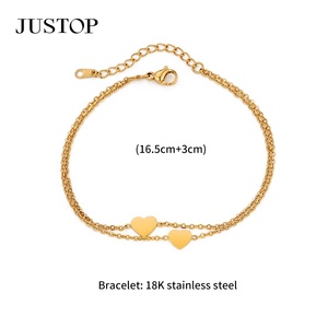 Spot Goods Justop Trendy PVD 18K 24K Gold Plated Stainless Steel Cuban Snake Charm <b>Beaded</b> <b>Bracelet</b> <b>for</b> Women Wholesale - Product Image 5