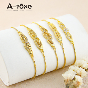 Classic Style Zirconia Chain <b>Bracelet</b> 21k <b>Gold</b> Plated Italian Fashion Handmade Chains for Women Daily Party - Product Image 4