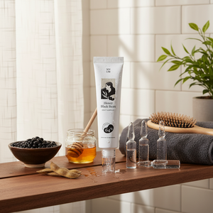 [SOY LAB] Shampooing gel à base de haricots noirs biologiques et végétaliens, ensemble d'ampoules au miel pour cheveux colorés - Soin du cuir chevelu, contrôle du sébum, nourrissant - Product Image 3