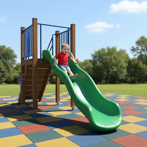 Toboggan de jeu éducatif en plastique pour enfants, <span class=keywords><strong>9</strong></span> pieds, couleurs variées, modèle Baby Wave, en rotomoulage, pièce de rechange pour toboggan de terrain de jeu - Product Image 1