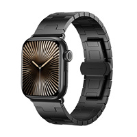 Vente directe d'usine, bracelet de montre en acier inoxydable respirant de luxe, bracelet de montre intelligente, fermoir papillon, vente en gros, personnalisation
