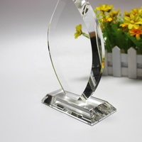 Nouvelle conception, plaque en verre optique K9 à facettes flamboyantes, trophée en cristal, logo personnalisé gravé au laser, souvenir d'entreprise, décoration, cadeau