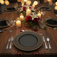 Assiettes de présentation en gros de 13 pouces en plastique, motif personnalisé pigmenté, durables et réutilisables, le choix parfait pour les mariages