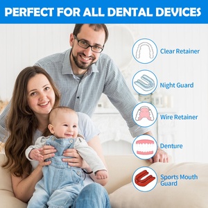 Comprimés nettoyants effervescents multi-usages en plastique pour prothèses dentaires, formule extra forte, doux et sans résidus, pour protège-dents nocturnes et usage buccal - Product Image 4
