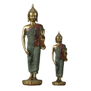 Venta al por mayor del sudeste asiático estatuas de <span class=keywords><strong>Buda</strong></span> reclinado adorno resina restaurante tailandés entrada TV gabinete Zen decoración del hogar - Product Image 1