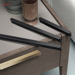 Profiles Closet Pull Matte Kitchen <strong>Knobs</strong> Black <strong>Rose</strong> <strong>Gold</strong> Furniture Long Aluminium Handle Luxury Round Head Solid Carton Modern - Product Image 4