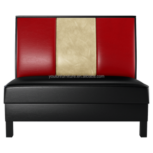 Asientos de comida rápida Cabinas de <span class=keywords><strong>restaurante</strong></span> americanas de cuero rojo personalizadas - Product Image 2