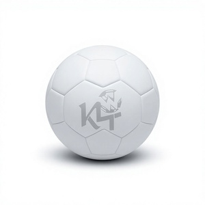 White PU Soccer Ball with K4 Logo Unisex Martial Arts Training <b>Equipment</b> <b>Karate</b> Practice Use - Product Image 1