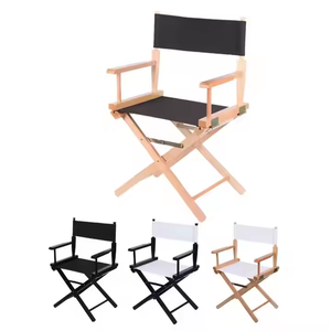 Chaise de maquillage pliante de luxe en bois blanc, haute, robuste, personnalisable avec logo VIP, pour extérieur, pour adultes - Product Image 3