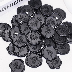 Black Olive Branch Eucalyptus Wax Seal Stickers 3D <strong>Embossed</strong> Design for Elegant Envelope Sealing Greeting Card Decoration - Product Image 6