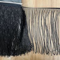 Ruban à franges perlées fait main avec applique en strass, dentelle, sequins et cils de perles, largeur 30 cm, pour robes de mariée QMY