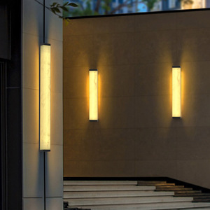 Applique murale extérieure longue bande imitation marbre, lumière chaude LED 220V, garantie 5 ans, éclairage pour villa, cour et porte d'entrée - Product Image 4