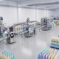 Ligne de production automatique de mise en bouteille à piston linéaire, ligne complète de remplissage par buse de plongée, de capsulage et d'étiquetage double face
