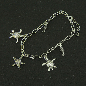 Pulsera de mujer Sea Life, pulsera sencilla con colgante de tortuga y caballito de mar, pulsera pequeña - Product Image 3