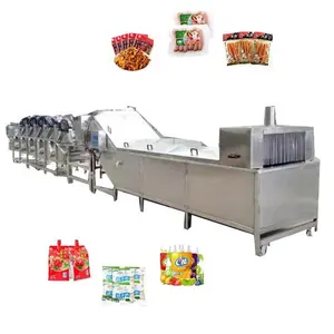Continuous Pouched Meat Food Sausage Tunnel Pasteurizer Water Bath Pouch Bag Pickles Fruit Juice Milk Pasteurization Machine