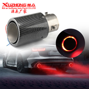 Embout d'échappement universel en fibre de carbone Xuzhong avec LED, 164 mm, 210 mm, en acier inoxydable, pour voiture modifiée - Product Image 1