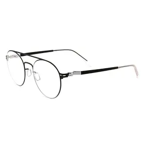 Grosir baru bingkai kacamata optik retro besi tahan karat kualitas tinggi untuk kacamata komputer miopia