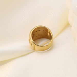 French Retro Geometric Twist <b>Titanium</b> Steel <b>Ring</b> Gold Unisex Jewelry Gift - Product Image 4