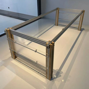 Aluminum Extruded Material <b>Office</b> Desk Legs Support Glass Slab Marble <b>Table</b> Frame Solid Wood Slab Support - Product Image 2