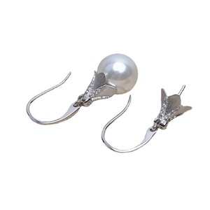 Boucles d'oreilles en argent Wenchi S925, grande version coréenne, 9-10 perles, plateau plaqué or, accessoires de bijoux DIY, Chine 15969 - Product Image 5