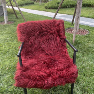 Cojín de Piel de Oveja Sintética Tibetana de Lana Rizada Larga Eco-tan, Piel de Cordero Mongol - Product Image 5