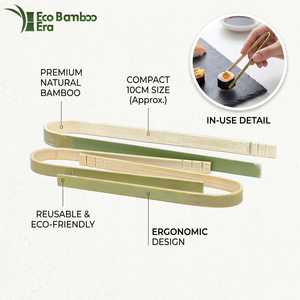 Pinzas Ergonómicas de Bambú Natural 100% Biodegradables, Pinzas Pequeñas para Tostadas, Pinzas Desechables para <span class=keywords><strong>Sushi</strong></span> para Catering - Product Image 1