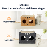 Grande maison de chat en papier ondulé de lit de grattoir de chat de feutre plié à la mode pour des chats