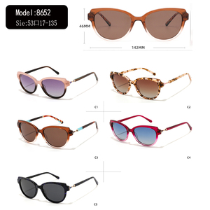 Gafas de sol tipo ojo de gato para mujer, montura completa, lentes degradados en color marrón, protección solar UV400 para adultos - Product Image 3