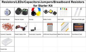 40 em 1 Componentes Eletrônicos Starter Kit com Resistores LEDs Capacitores Jumpers para Breadboard <span class=keywords><strong>Arduino</strong></span> DIY Projetos - Product Image 2