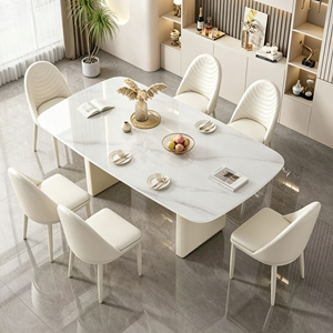 Mesa de Comedor Rectangular Moderna de Mármol para 6 Personas, Diseño Minimalista, Muebles para el Hogar - Product Image 3