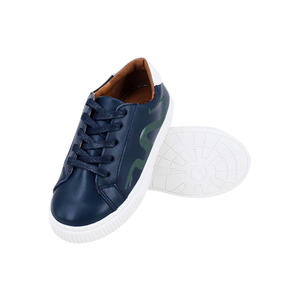 Vente en gros de chaussures décontractées en cuir <span class=keywords><strong>bleu</strong></span> foncé pour garçons baskets à lacets pour enfants soutien de la voûte plantaire respirant pour garçons - Product Image 5