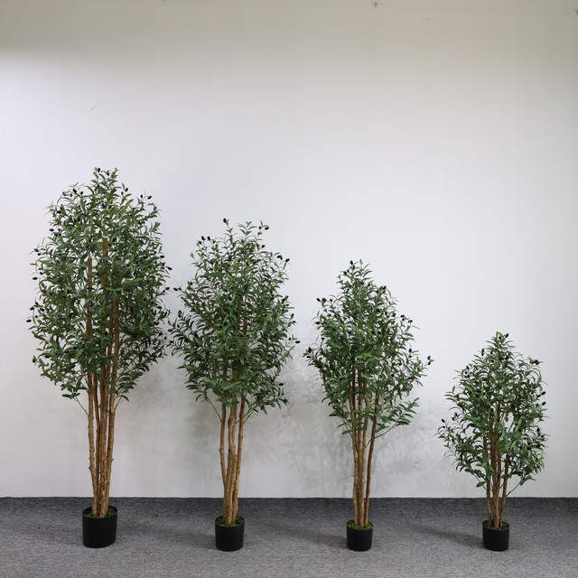 120cm 150cm 180cm Artificial Olive Tree Real Wood Trunk Faux Olive Plant for Decoration