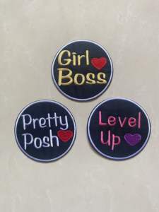 Parche bordado Circular clásico se puede planchar con letras Girl <span class=keywords><strong>Boss</strong></span>/Hijh Fashion/privacy Posh parche de tela decorativa elegante - Product Image 6