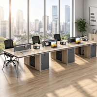 Nouvelle station de travail modulaire simple et moderne pour bureau, avec chaise, design industriel en bois et support pour ordinateur