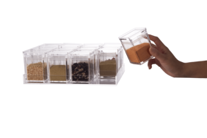 Set di Barattoli Ermetici per Spezie da Cucina con Vassoio - Organizzatore per Condimenti da 12 Pezzi da 150ml per Erbe e Alimenti Secchi - Product Image 6