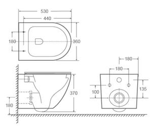 Réservoir dissimulé de toilette mural en céramique européenne sans monture nouvelle tendance couleur <span class=keywords><strong>taupe</strong></span> - Product Image 4