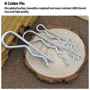 150 piezas Pasadores de Resorte de Acero al Carbono Brillante Sin Recubrimiento, Grapas de Retención Tipo R, Pasadores de Seguridad M2 M2.4 M2.8 M3.5 M4 - Product Image 6